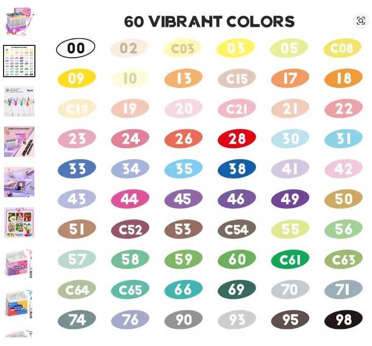 Маркери Acrylic Marker Set 60 цвята