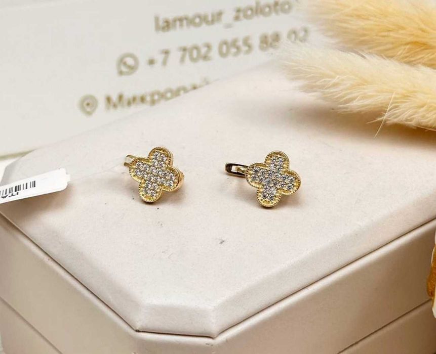 Детские золотые серьги  585 проба