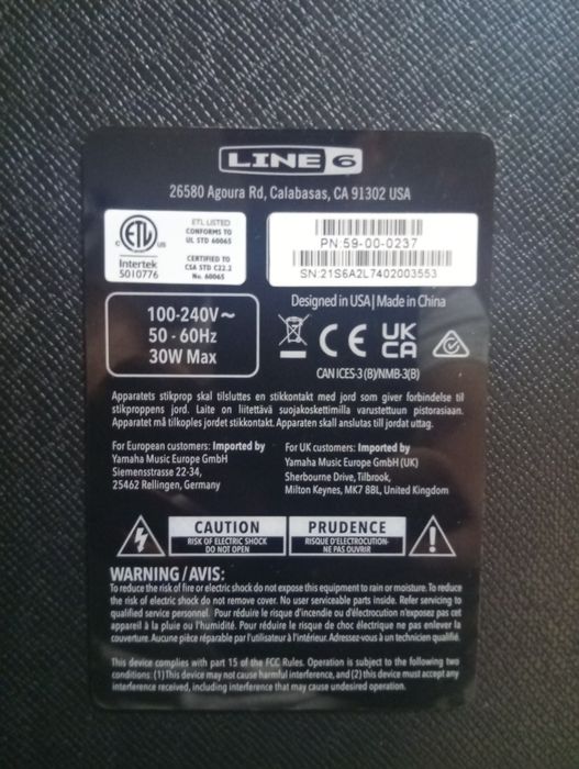 Amplificator de chitara Line Spider V 30  MK II