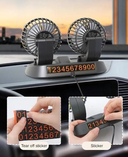 Вентилатор за кола 12V-24V 360 регулируема двойна глава с ниско ниво н