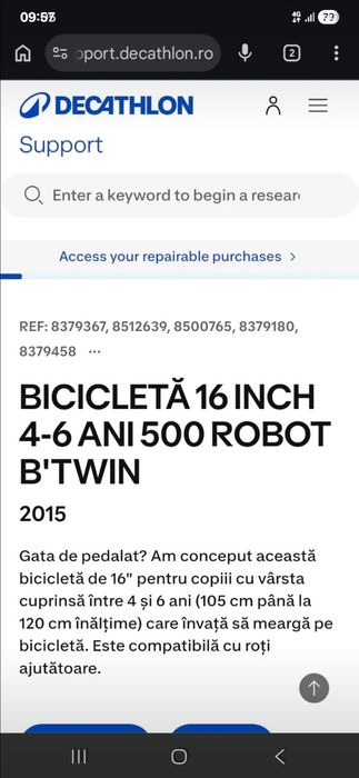 Bicicleta copi 4 6 ani de 16 inch