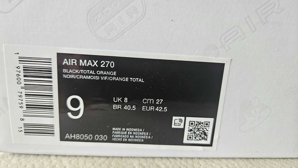 Маратонки NIKE AIR MAX  270 42,5 номер