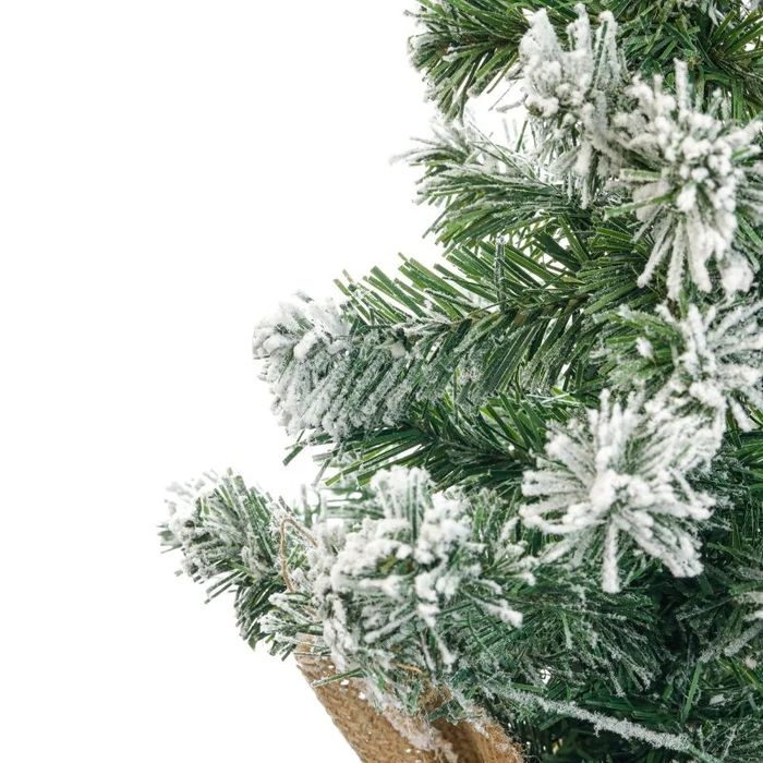 Brad artificial de Craciun cu varfuri ninse + suport metal 180/210 cm