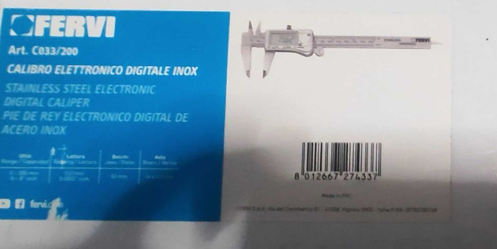 дигитален Шублер FERVI 200мм