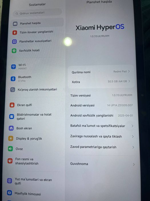 Redmi pad ideal olsa baraka topsdigan