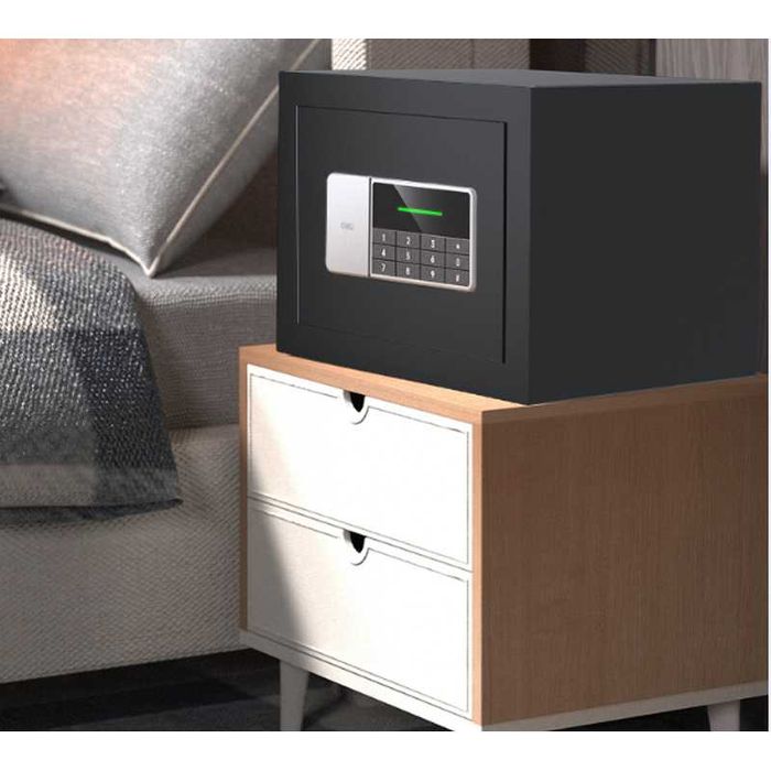 Сейф DELI ET550 электронный замок+ключ, 250х350х250 мм, 11 кг, черный