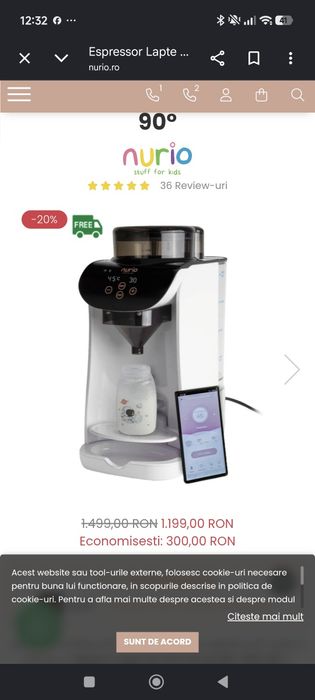 Espressor lapte praf Nurio