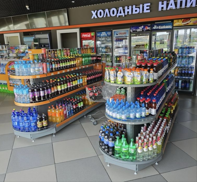 Доконлар учун полкалар, Темир стеллаж, Прилавка, Витрина, Токча,