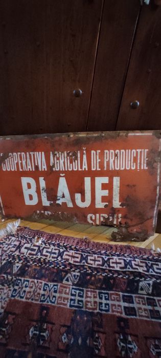 Firma veche,reclama,  emailata, tabla comunista