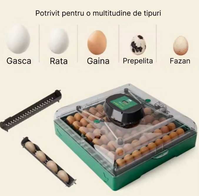 Incubator Clocitoare 72 Oua Gaina Rata Gasca Prepelite Pui Dispozitiv Intoarcere Automata Ovoscop Livrare GRATUITA !
