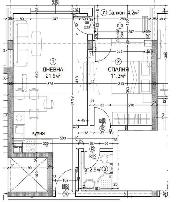 Двустаен апартамент за продажба в ж.к. Дружба 2, 2105973