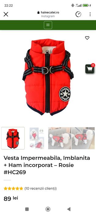 Vând geaca 2 xl pentru câini