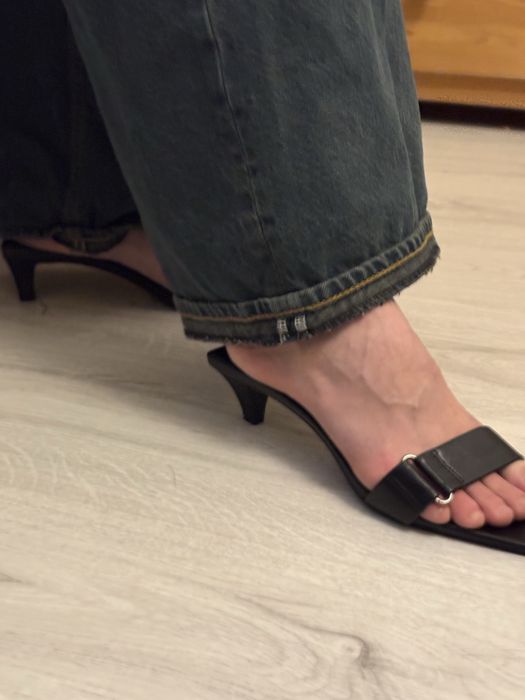 Pantofi, Mango, catarama, toc mic, bot patrat