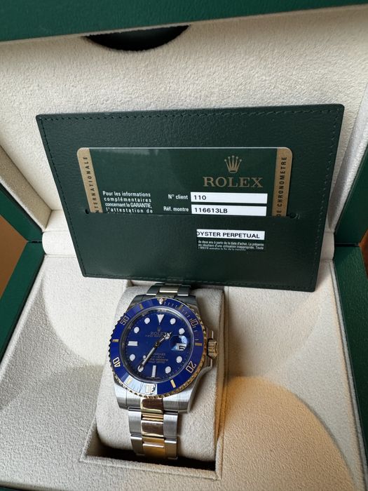 Rolex Submariner Two Tone Aur Metal ‘Bluesy’ Acte Cutie