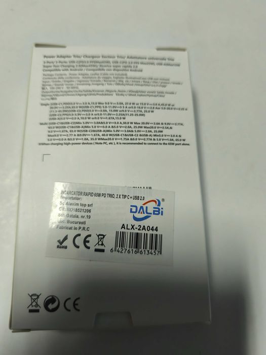 Incarcator telefon priza rapid 65 W cu mufa usb + 2 tip c