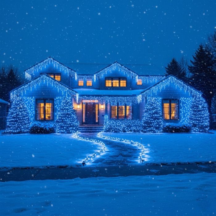 Instalatie Craciun Beculete 50M 500 LED Albastru Exterior\Interior