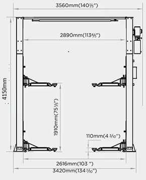 Двуколонен подемник 4,2т EM Lift U-T42EV