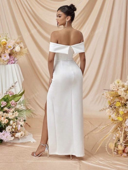 Rochie eleganta ocazie/ cununie,  alba, noua, marime 32/xxs