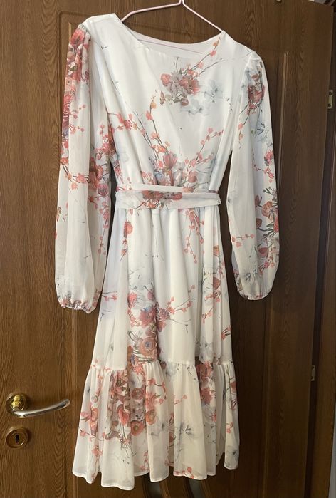 Rochie din voal cu imprimeu floral