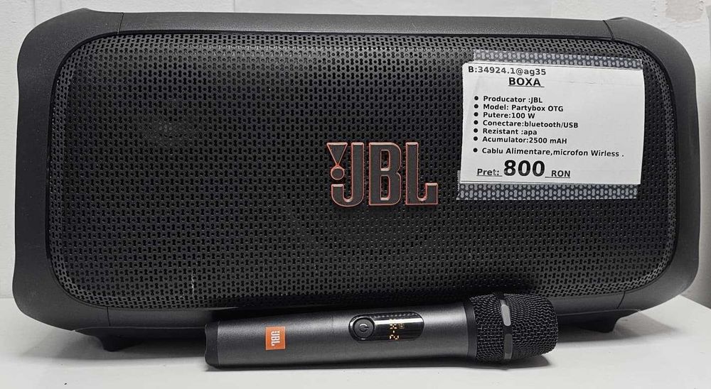 (AG35 B.34924) Boxa JBL Partybox OTG -800 Lei Vanzare in locatie !!!! Garantie 2 Ani!