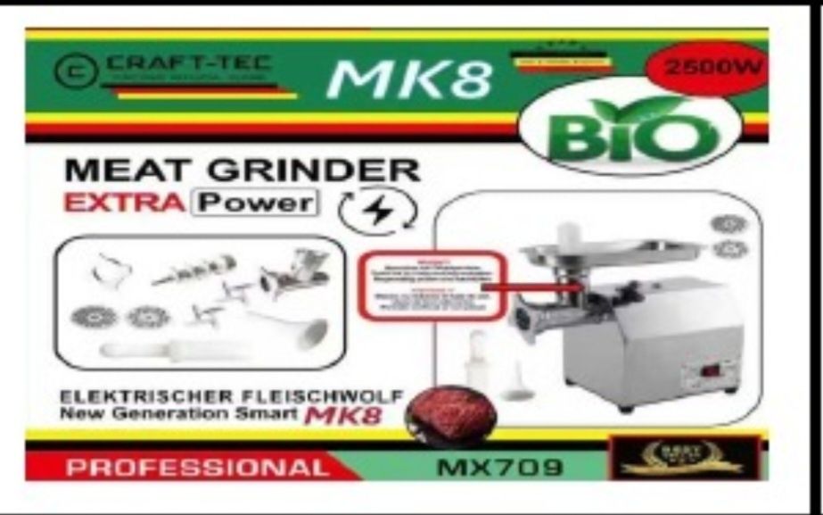 Masina electrica de tocat carne Craft Tec MK-8 2500W inox