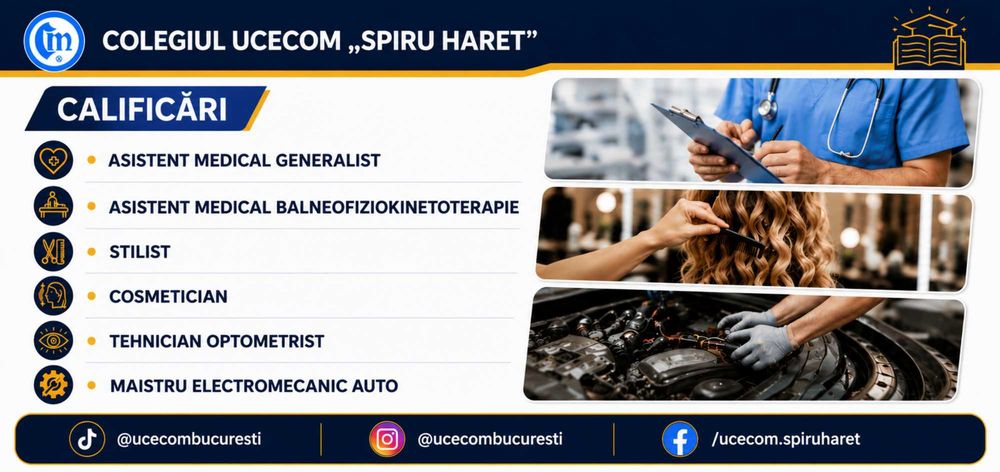 Înscrieri la Școala Postliceală - Colegiul UCECOM Spiru Haret