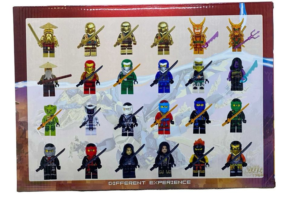 Set 24 figurine + accesorii Ninjago compatibile lego, Multicolor, 5 cm
