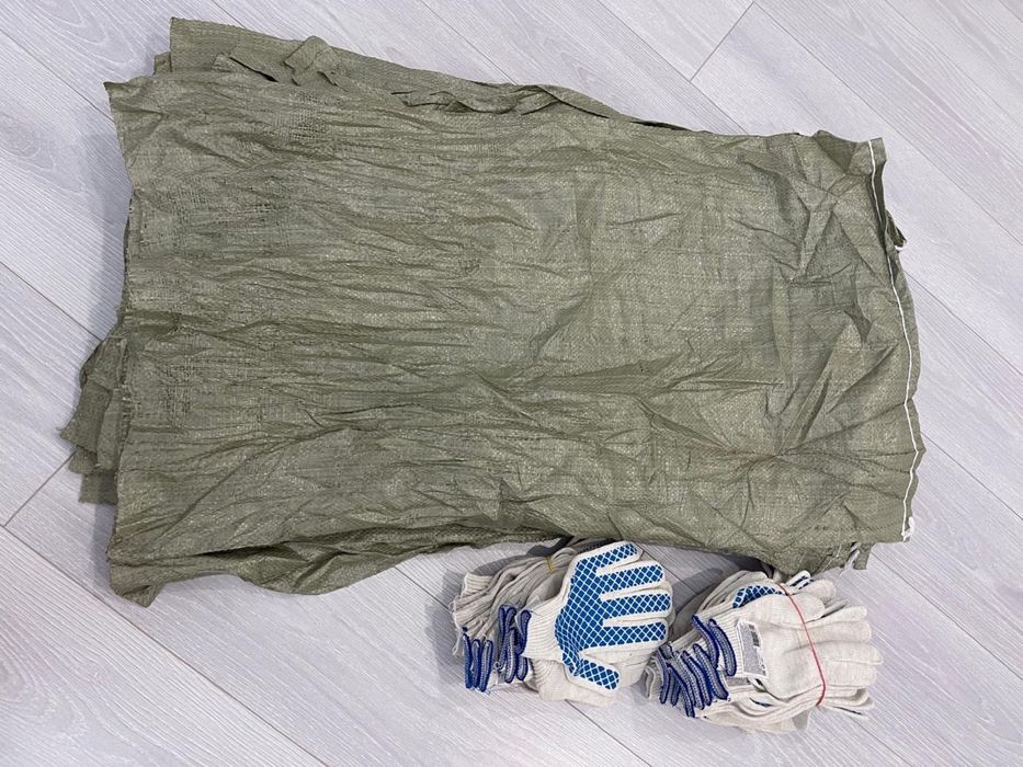 Мешки строительные + перчатки рабочие