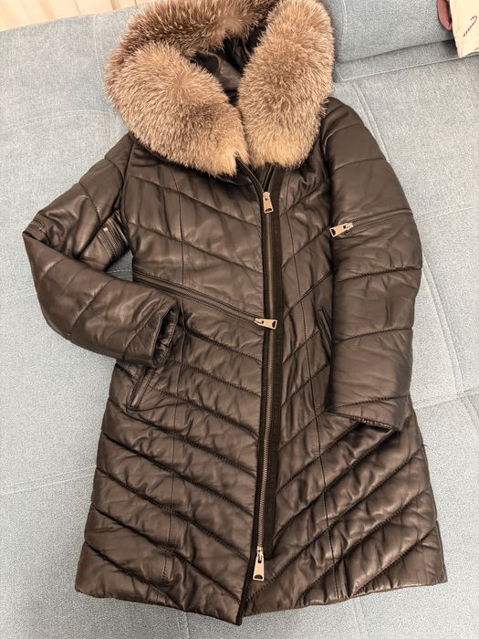 Geaca piele cu blana naturala