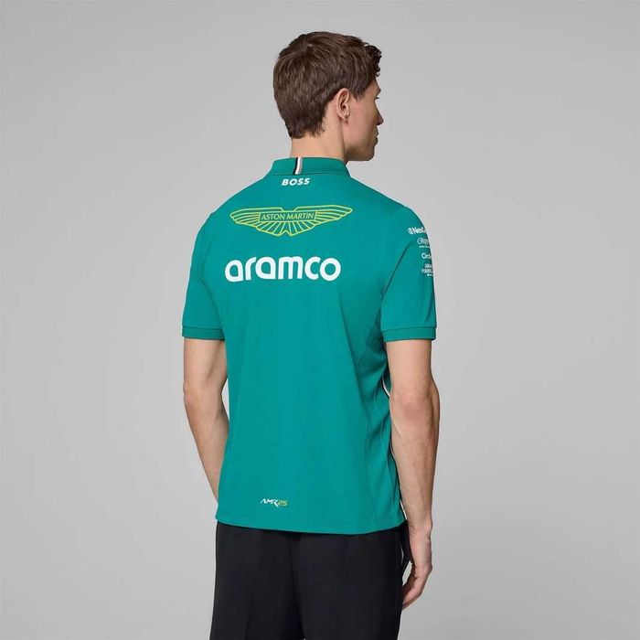 Aston Martin x Hugo Boss F1 Team Polo - Оригинална мъжка тениска с яка