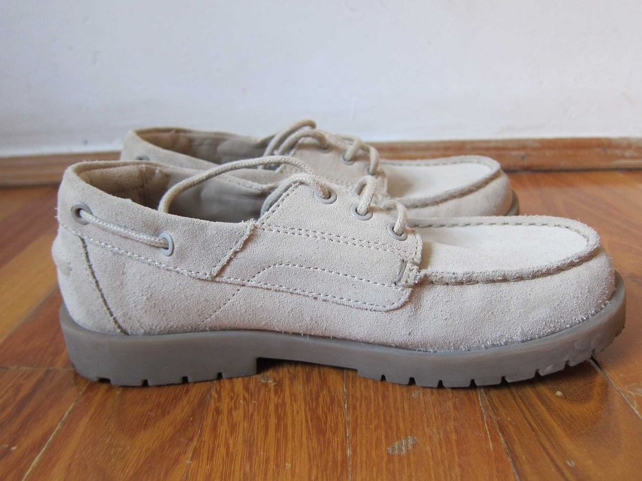 Pantofi eleganți/mocasini ca NOI Zara 33 20,9cm | copii/băiat | piele întoarsă cusuți șireturi