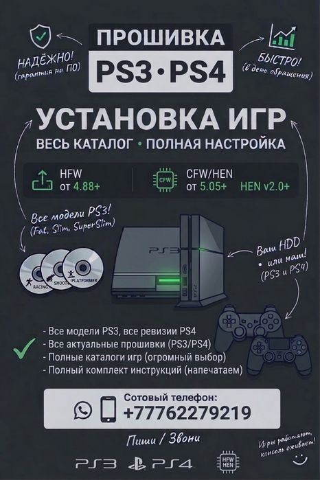 Прошивка и закачка игр на PS3-PS4