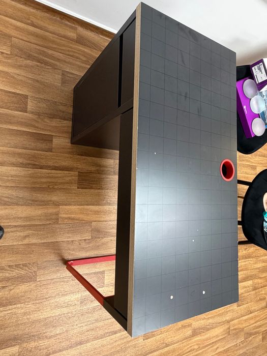 Masă birou, antracit/rosu