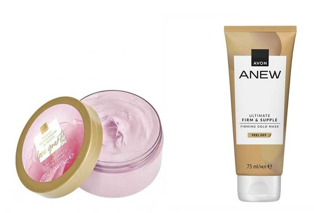 Set 2 prod. (Crema corp TTA Love Quartz 200ml si Masca fata exfolianta Peel off cu aur 75ml) pentru Ea-Avon