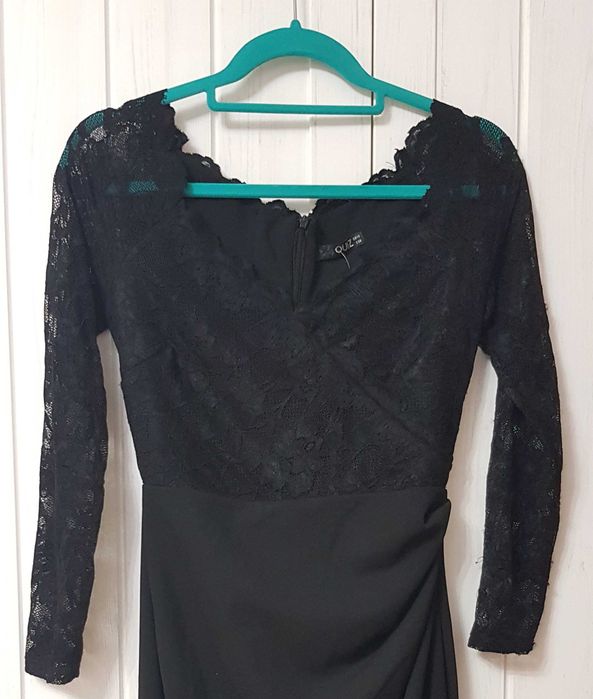 Rochie de seară Quiz, neagră, cu trenă