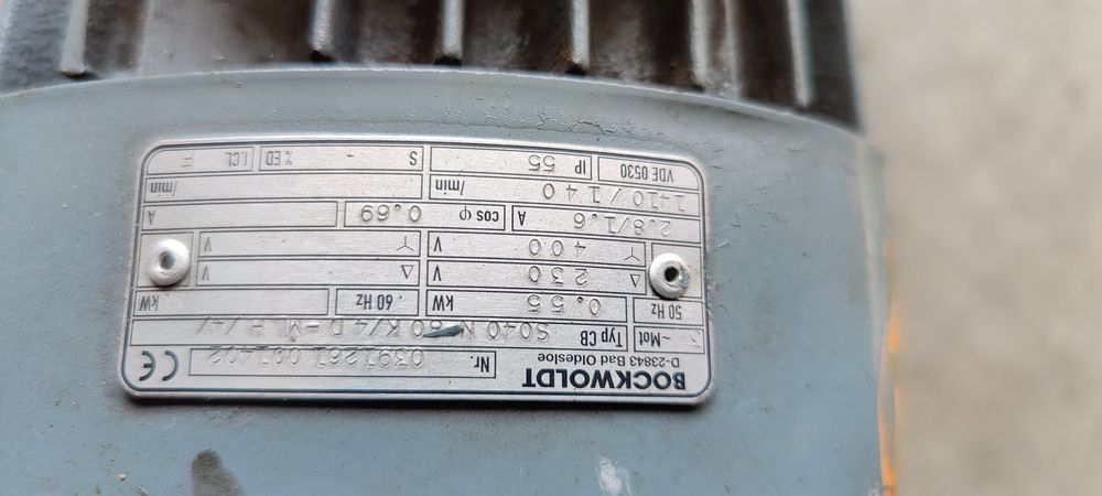 Motor electric trifazat cu reductor, 0.55kW, 140rpm, 380V