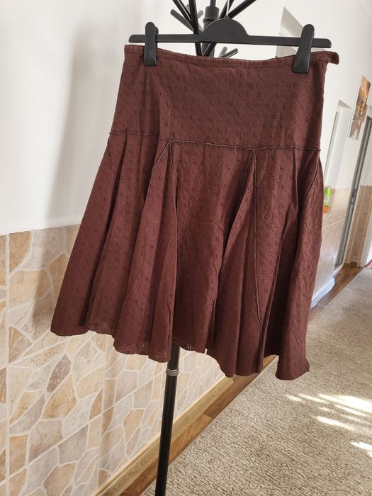 Fustă dama bumbac Max Studio,maro  închis  în poza nu se vede culoarea reals