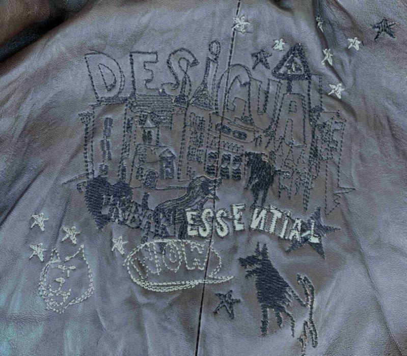 DESIGUAL Geaca Fashion Aspect Creponat Piele Maro Cambrata Original