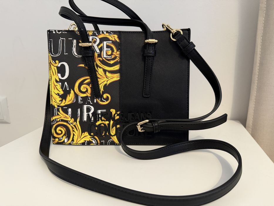 Кожена чанта Versace