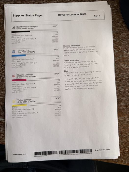 Imprimanta laser color HP M652dn, cu tava suplimentara, factura