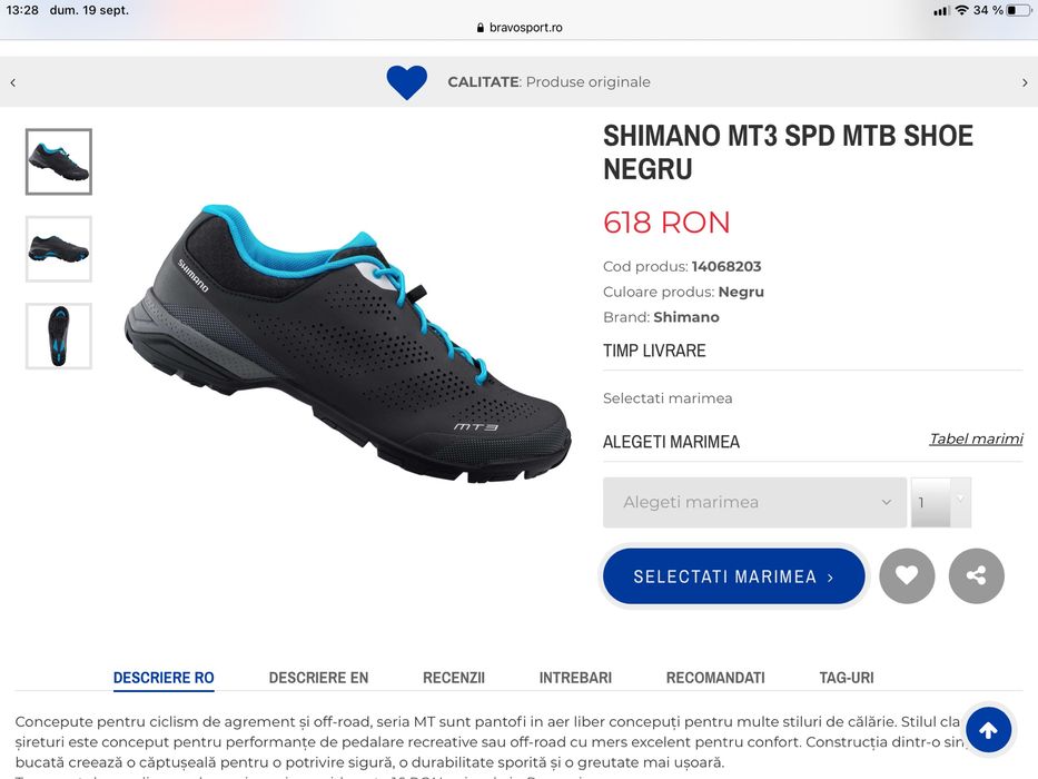 Papuci Shimano MT3 Spd MTB