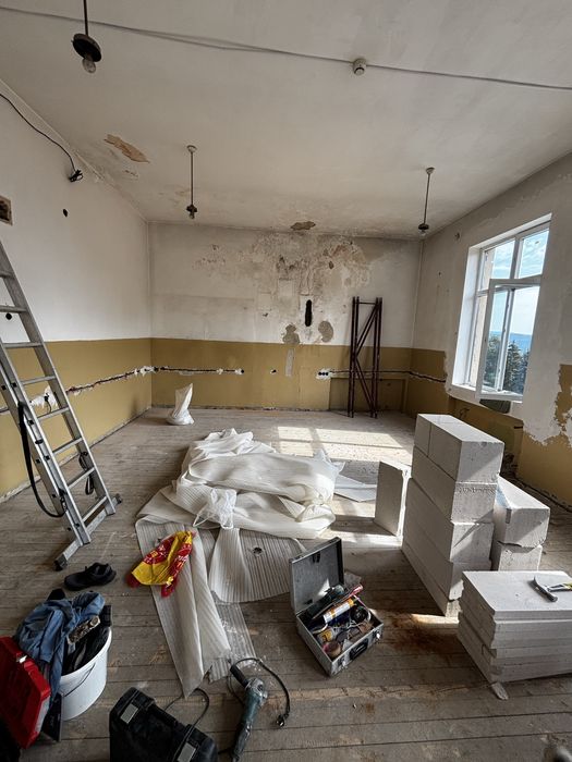 Машинна / Турбозолна мазилка (монофазна)/ гипсокартон /шпакловки и др.