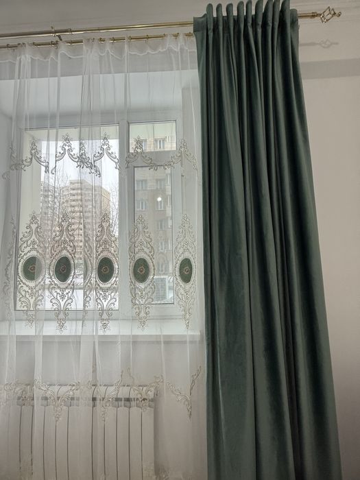 Шторы темно зеленого цвета
