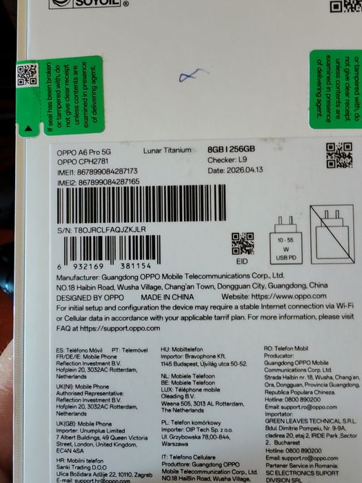 Vand Oppo A6 Pro 5G 8/256Gb Nou Sigilat