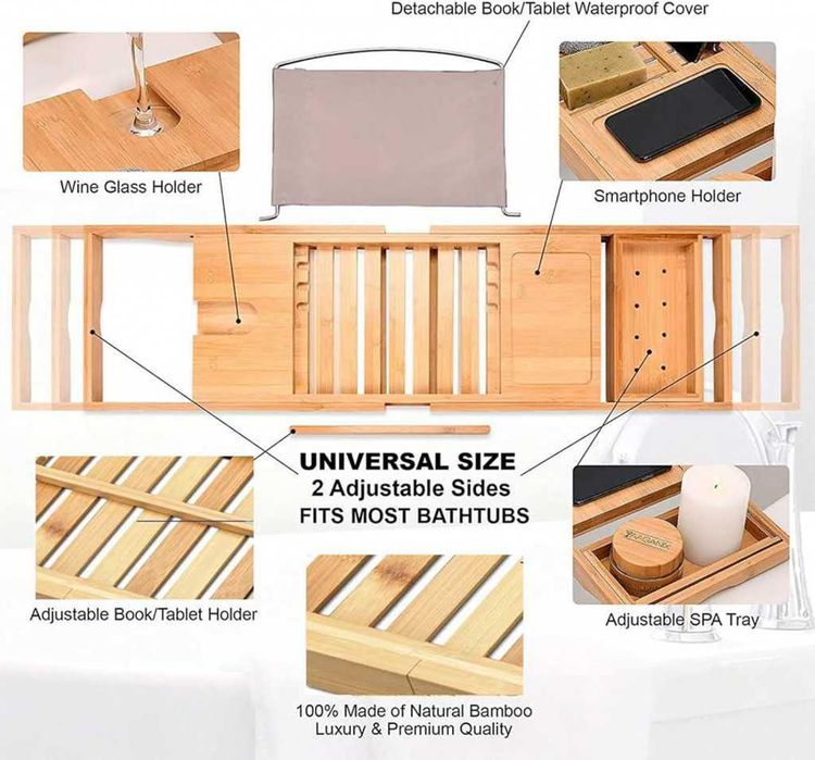 Бамбукова масичка за вана