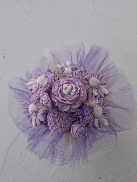 Buchet decorativ de flori din soia, parfumate.