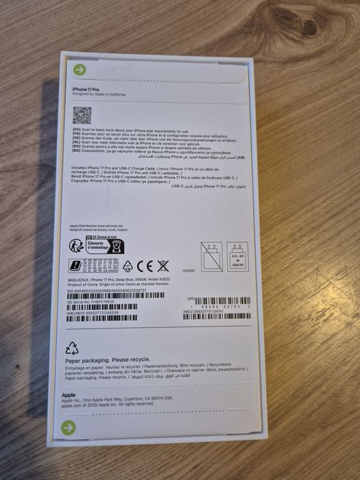 iPhone 17 Pro 256 GB Deep Blue 5G Nou, sigilat