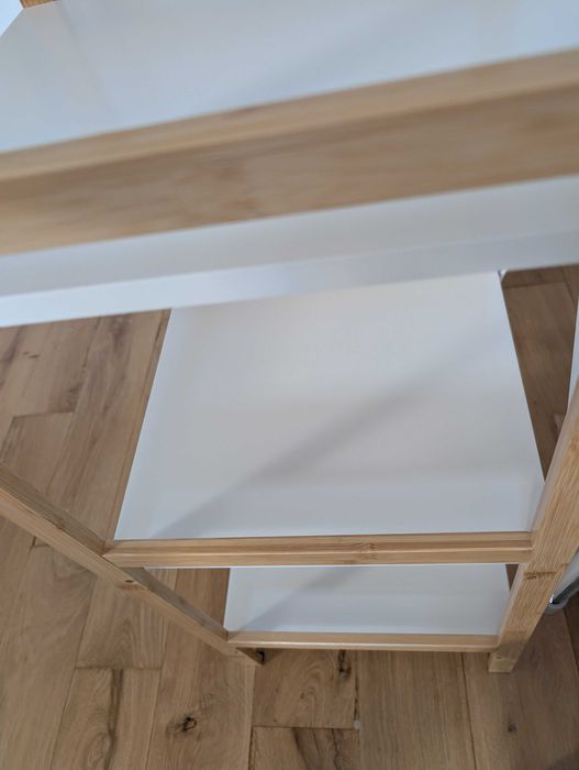 Etajeră BROBY 5 rafturi  bambus/alb l35xa37xÎ150 - stare excelenta