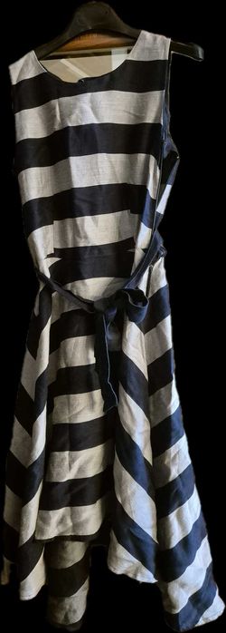 Ленена рокля на едро райе, DiKa, размер 36