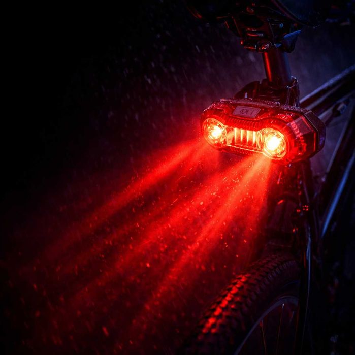 Задна LED стоп светлина за велосипед, Акумулаторна 120lum, IPX65, USB